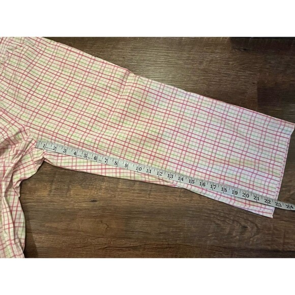 Lilly Pulitzer Women’s Capri Pants Sz 10 Pink White Green Plaid Cropped Light - Picture 5 of 7